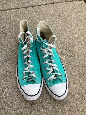 Converse Teal High-Top Canvas Sneakers with White Accents
